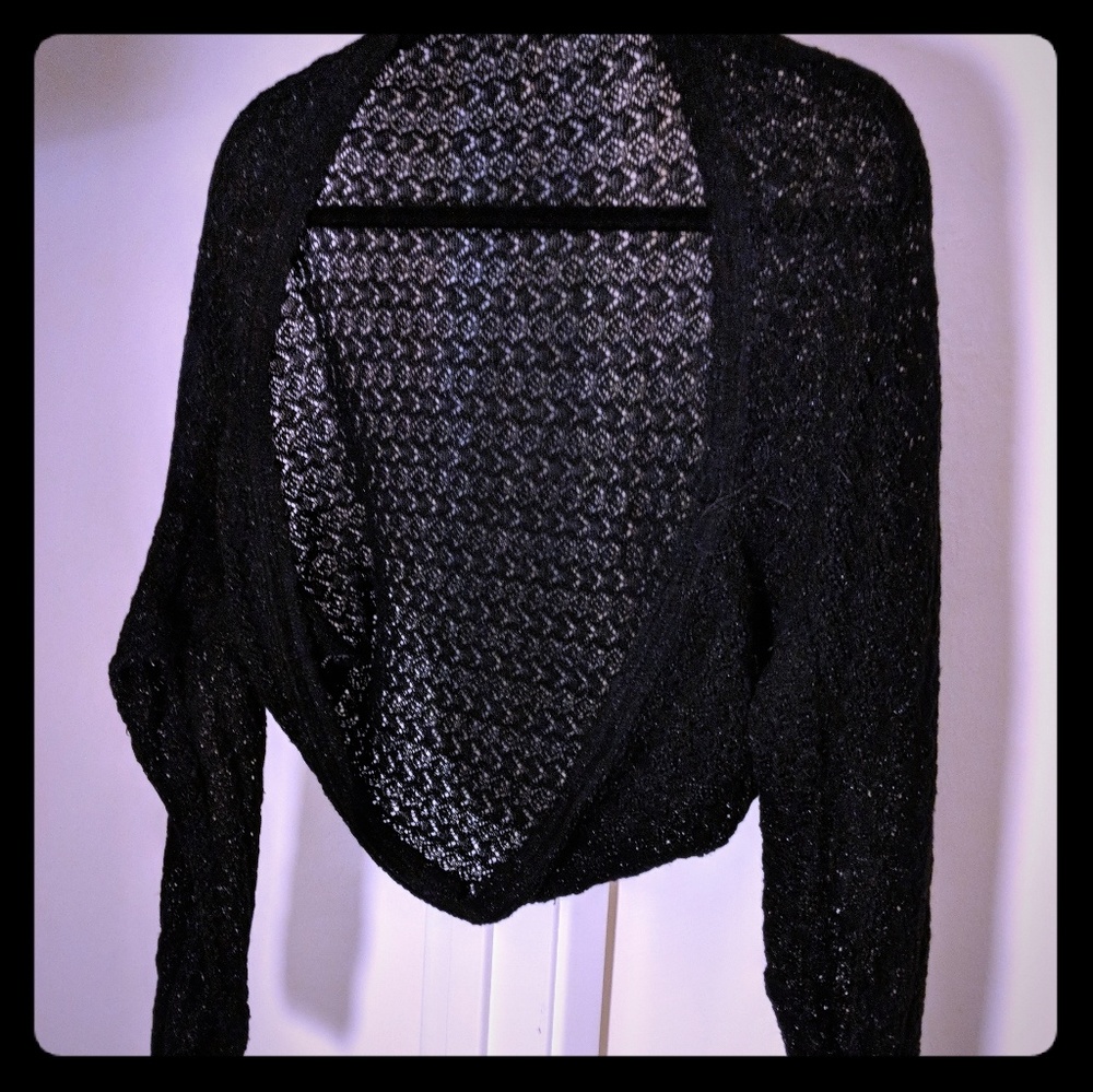 Black knit shawl